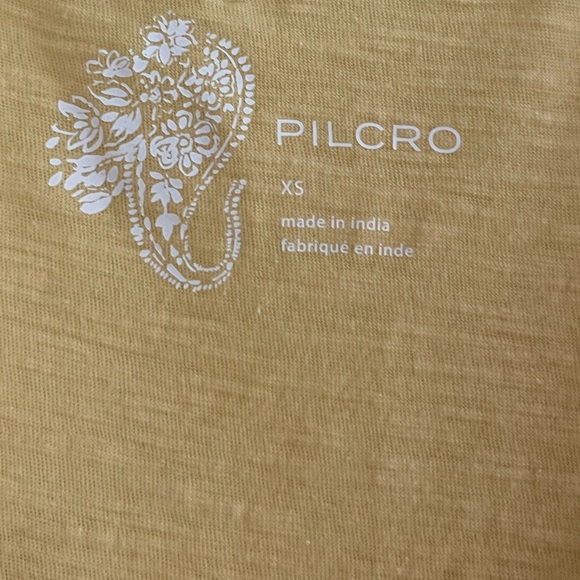 💟 Anthropologie Pilcro “Silver Lake Farmer’s Market” Yellow Graphic Tee Size XS - Picture 5 of 15